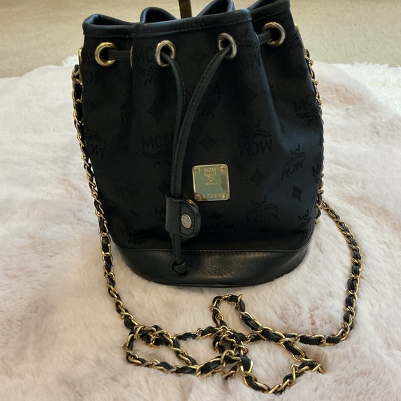 MCM Black Small Bucket Bag with Crossbody Strap - Picture 2 of 5